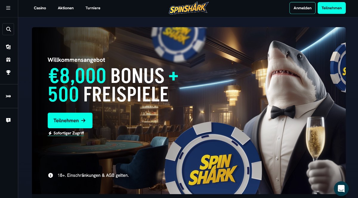 Wer auf einen Online Casino Bonus ohne Einzahlung hofft, sollte sich den starken 150 % Bonus bei Spinshark ansehen, der den perfekten Einstieg bei insgesamt 71 verschiedenen Software-Providern ermöglicht.